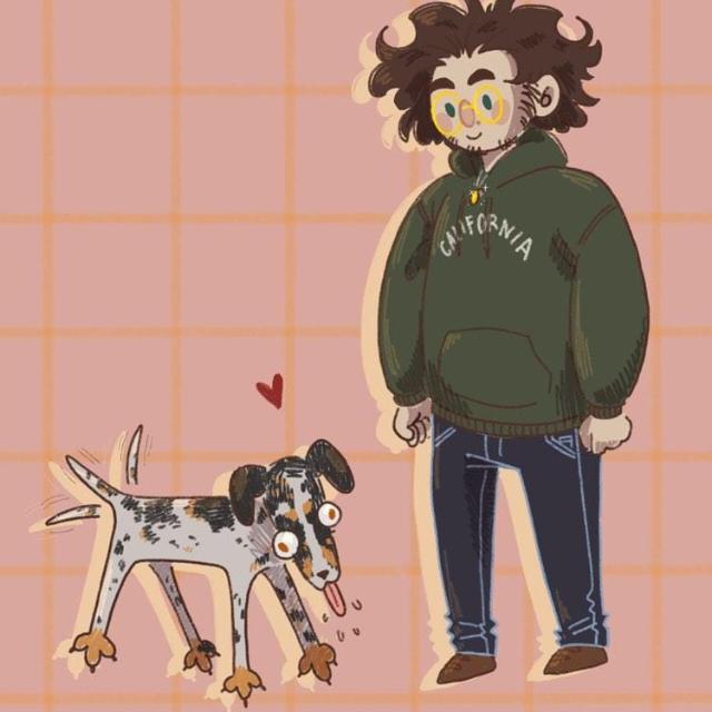 Un bon chien, Bosco et son maître, votre serviteur.